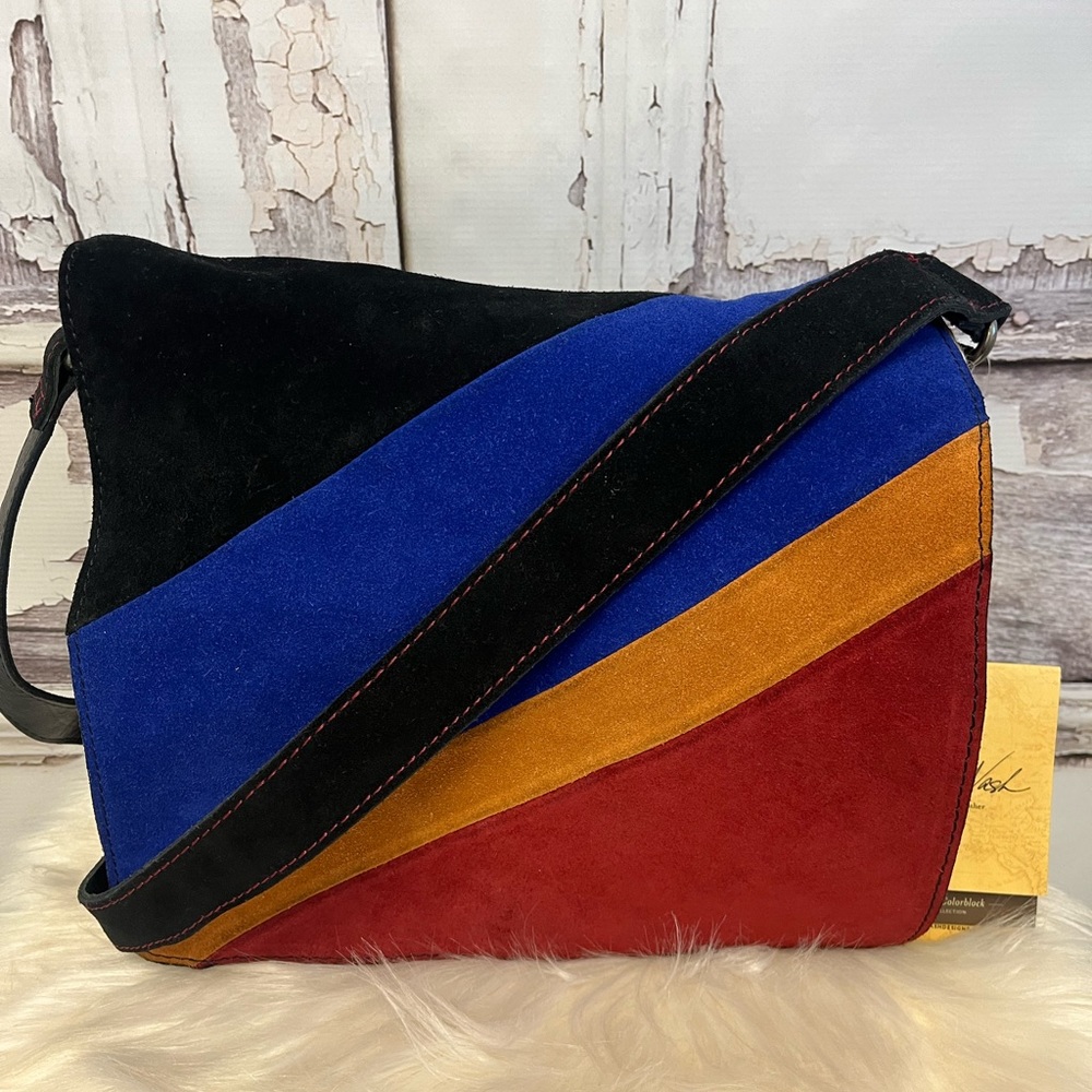 Patricia Nash Luca DJ Suede/Leather Crossbody Bag NWT